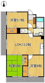 珪州館Ⅱ【2階】の間取り