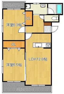 リッツヒルズドゥ【3階】の間取り