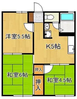タウニィ熊西【1階】の間取り