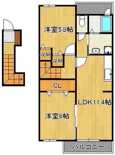 メゾン・コスモバーミィ【2階】の間取り