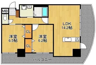 サンシャイン長崎街道黒崎【4階】の間取り