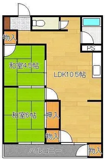 青山コーポ【3階】の間取り