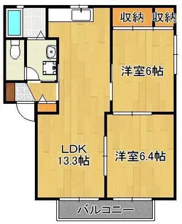 パストラル則松A棟【2階】の間取り