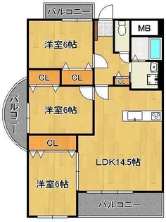 パークサイド黒崎【203号室】の間取り