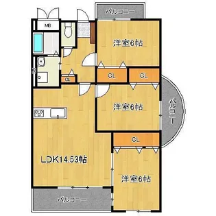 パークサイド黒崎【8階】の間取り