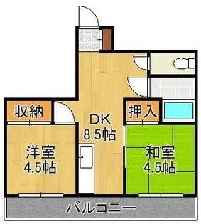 エルモス若松【1階】の間取り