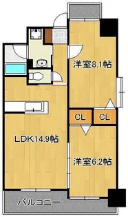 グランドツイン黒崎【8階】の間取り