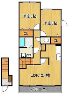 ファイン若松A【2階】の間取り