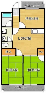 シャトレ西小石B棟【5階】の間取り