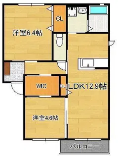 サンヒルズ華里B棟【1階】の間取り