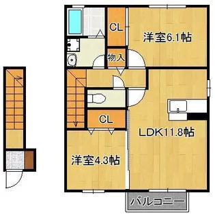 サニーヒルズ迫田【2階】の間取り