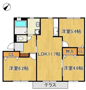 グリーンジュネス B棟【1階】の間取り