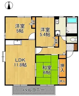 ディアス西天神【1階】の間取り