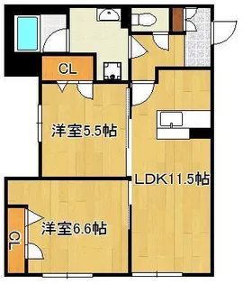 レスポワールK・H【1階】の間取り
