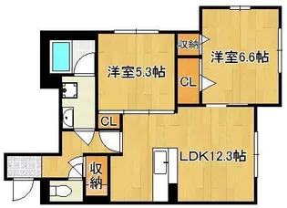 レスポワールK・H【1階】の間取り