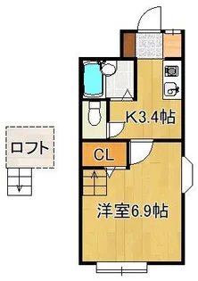 パンシオンヴィラブランテD棟【2階】の間取り