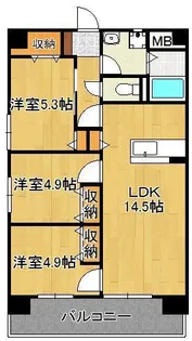 グランドハイツ黒崎【2階】の間取り