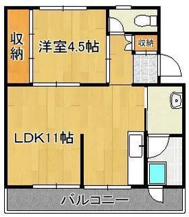 ビレッジハウス若松1号棟【1階】の間取り