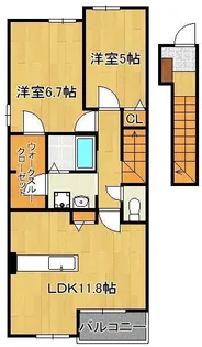 ホワイトハウス弐番館【2階】の間取り