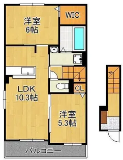 ハーバー・ハウスA【2階】の間取り