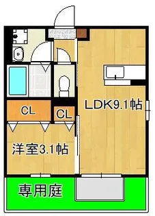 Fuga陣山【1階】の間取り