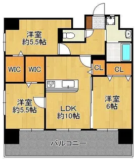 ルークス紅梅【9階】の間取り