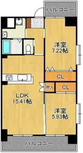 ウィングス穴生【2階】の間取り