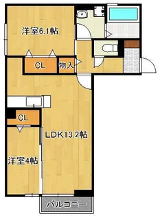 シェルフ宮丸 A棟【2階】の間取り
