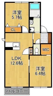 シャーメゾンなるみずB【2階】の間取り