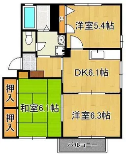 クエストヒル陣原B【2階】の間取り