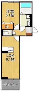 Polonia Wakamatsu B棟【2階】の間取り