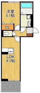Polonia Wakamatsu B棟【3階】の間取り