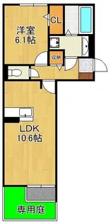 Polonia Wakamatsu B棟【1階】の間取り