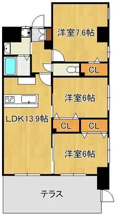 サンシャイン.プリンセス青山【1階】の間取り