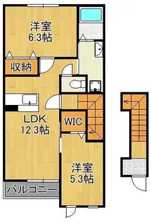 ラ・カサブランカ【2階】の間取り