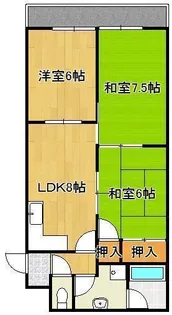 紅梅台ハイツ 604【6階】の間取り