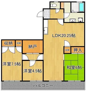 紅梅台ハイツ1号棟 701号室【7階】の間取り