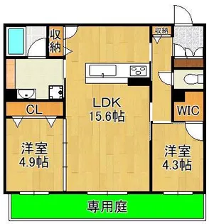 シャーメゾン西鳴水【1階】の間取り