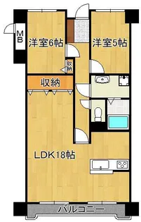 サンライフ深町 706号室【7階】の間取り