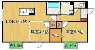 イオメール竹末【1階】の間取り