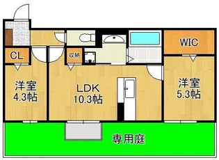 TORISIA陣原【1階】の間取り