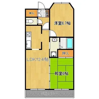 オークランド桜通り【8階】の間取り