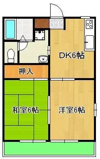 サンディアスK【1階】の間取り
