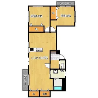 清田グリーンハイツ【4階】の間取り