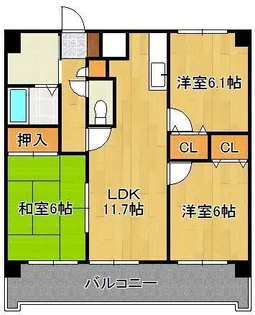 FARO戸畑駅前マンション【14階】の間取り