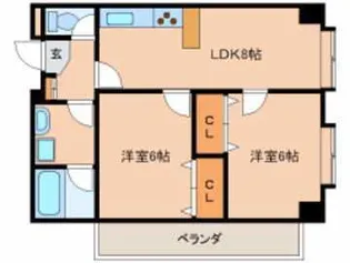 ガーデンホームズ茶屋町【3階】の間取り