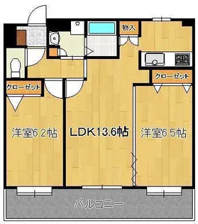 ニューリバー九工大駅前【2階】の間取り