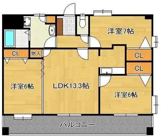 ニューリバー九工大駅前【2階】の間取り