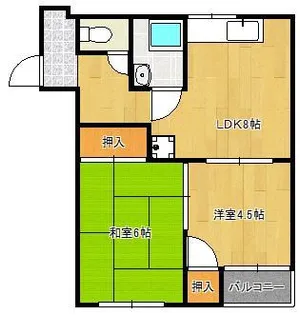 槻田コーポA棟【4階】の間取り