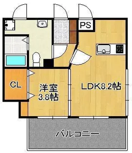 1LDKの間取り画像